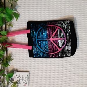 Justice Peace sequin tote bag.
